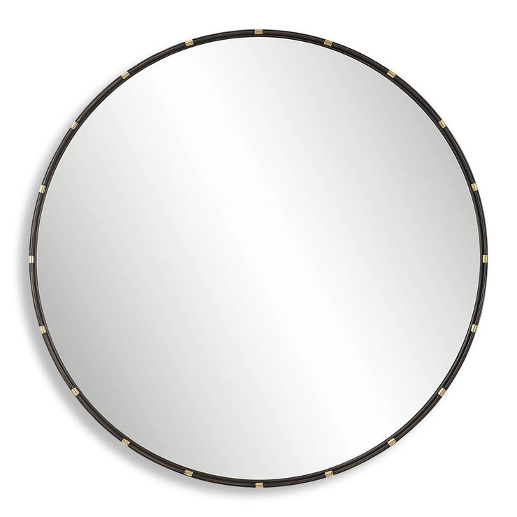 Casa Bella Living Dark Rich Bronze With Small Antique Gold Rings Framed Mirror
