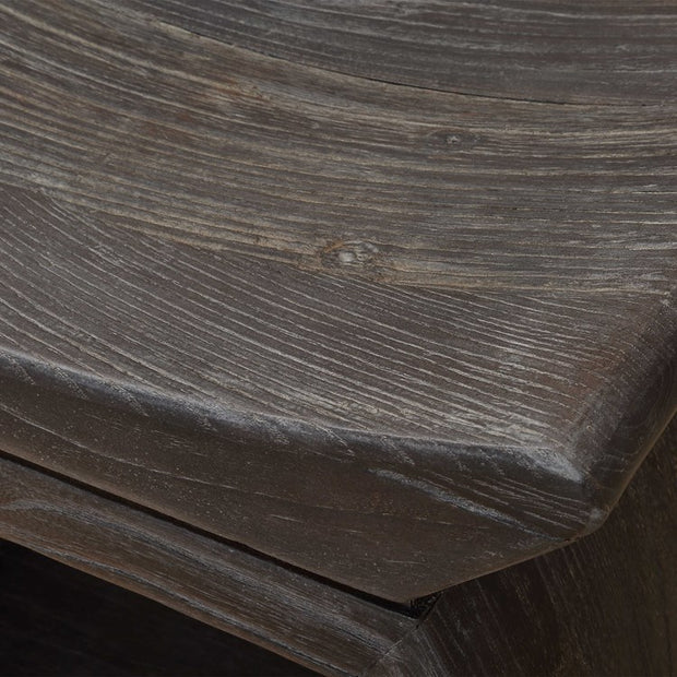 Uttermost Connor Reclaimed Wood Rustic Modern Walnut Accent Stool