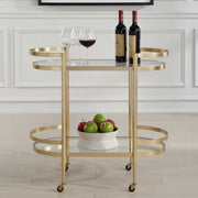 Uttermost Isabelle Gold Leaf Finished Iron Bar Cart
