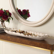 Uttermost Ripple Crest Matte White Finish Elongated Bowl