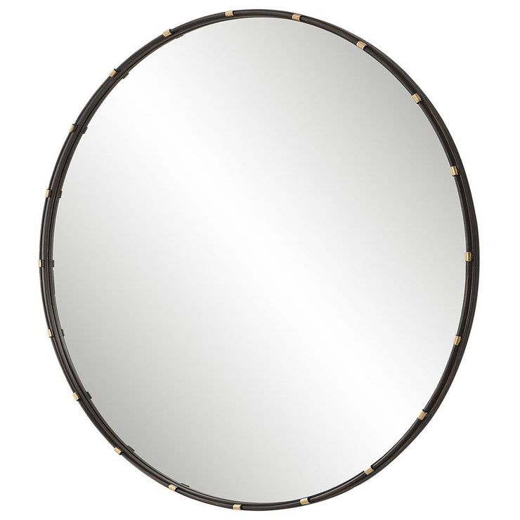 Casa Bella Living Dark Rich Bronze With Small Antique Gold Rings Framed Mirror