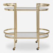 Uttermost Isabelle Gold Leaf Finished Iron Bar Cart