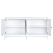 Crestview Collection Sandy Shores White And Rattan 4- Door Sideboard