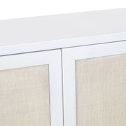Crestview Collection Sandy Shores White And Rattan 4- Door Sideboard