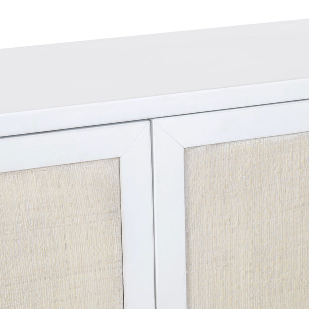 Crestview Collection Sandy Shores White And Rattan 4- Door Sideboard