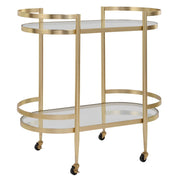 Uttermost Isabelle Gold Leaf Finished Iron Bar Cart