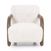 Four Hands Aniston Shearling Accent Chair ~ Andes Natural Upholstered Faux Mongolian Shearling Fur
