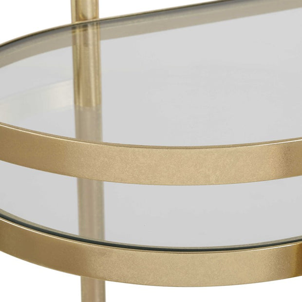Uttermost Isabelle Gold Leaf Finished Iron Bar Cart