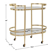 Uttermost Isabelle Gold Leaf Finished Iron Bar Cart