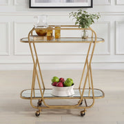Uttermost Swain Antique Brass Finish Iron Serving Cart