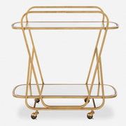 Uttermost Swain Antique Brass Finish Iron Serving Cart