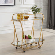 Uttermost Swain Antique Brass Finish Iron Serving Cart