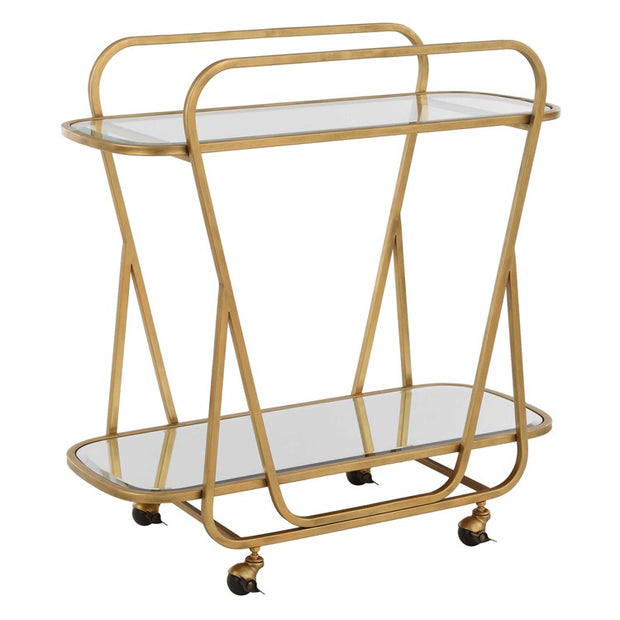 Uttermost Swain Antique Brass Finish Iron Serving Cart
