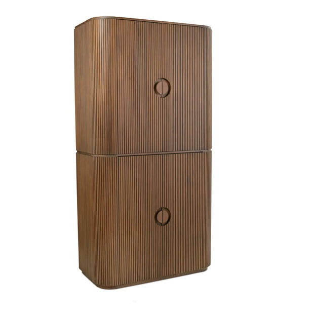 Rowe Furniture Kindred Fluted Wood Tall Cabinet ~ Sesame Finish