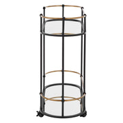 Uttermost Andre Satin Black with Antique Gold Finished Iron Bar Cart