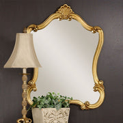 Casa Bella Living Traditional Lightly Distressed Gold Framed Mirror