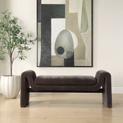 Uttermost Manson Charcoal Velvet Upholstered Bench