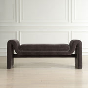 Uttermost Manson Charcoal Velvet Upholstered Bench