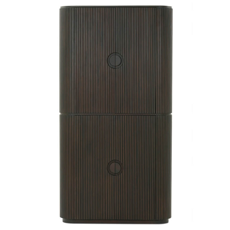 Rowe Furniture Kindred Fluted Wood Tall Cabinet ~ Godiva Finish