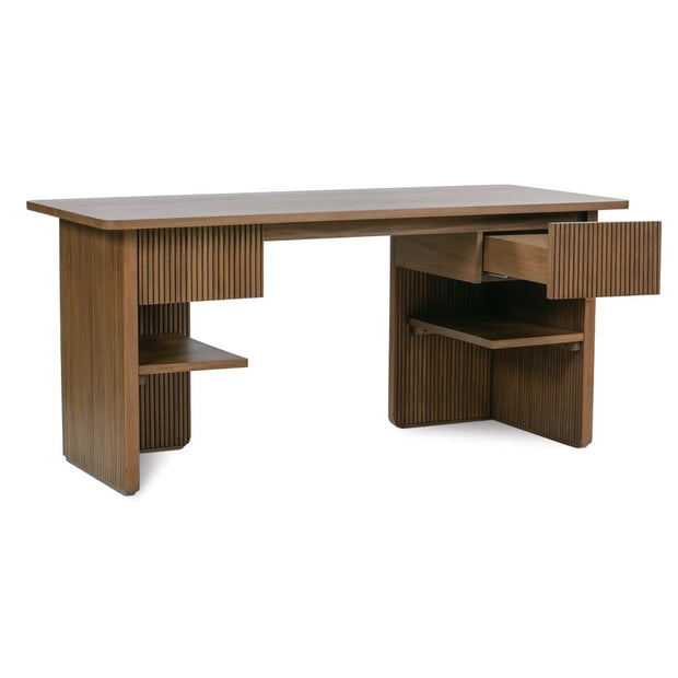 Rowe Furniture Kindred Fluted Wood Desk ~ Sesame Finish