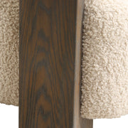 Uttermost Lennox Barrel Shearling Cushion Accent Chair With Dark Walnut Wood