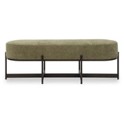 Uttermost Merino Moss Green Upholstered Bench With Bronze Iron Frame
