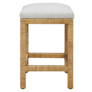 Uttermost Muriel Off White Cushioned Seat Rattan Counter Stool