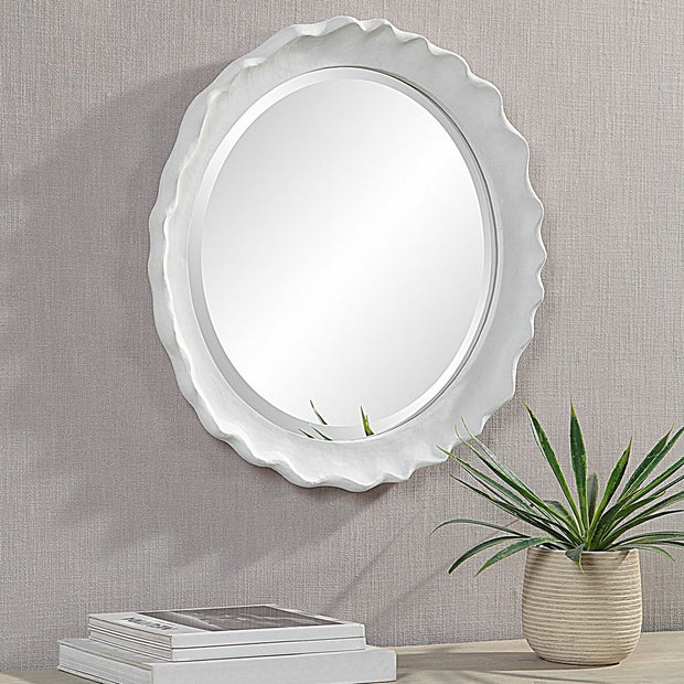 Casa Bella Living Coastal White Coral Matte White Finished Mirror