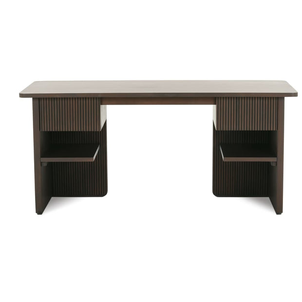 Rowe Furniture Kindred Fluted Wood Desk ~ Godiva Finish