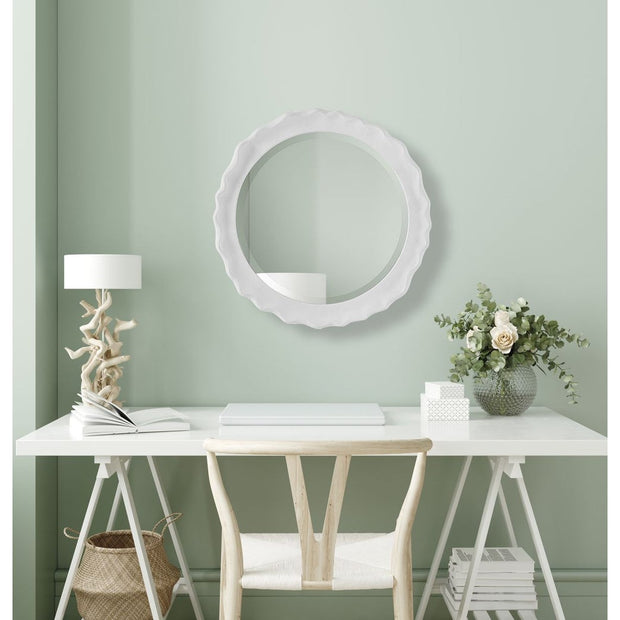 Casa Bella Living Coastal White Coral Matte White Finished Mirror