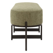 Uttermost Merino Moss Green Upholstered Bench With Bronze Iron Frame