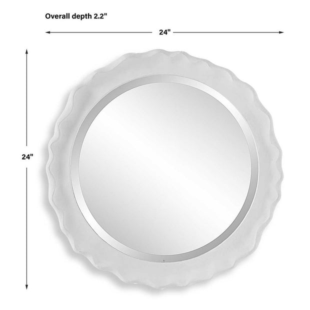 Casa Bella Living Coastal White Coral Matte White Finished Mirror