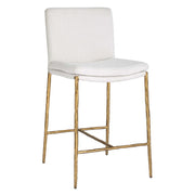 Uttermost Ascend White Boucle Cushioned Seat with Aged Gold Iron Counter Stool