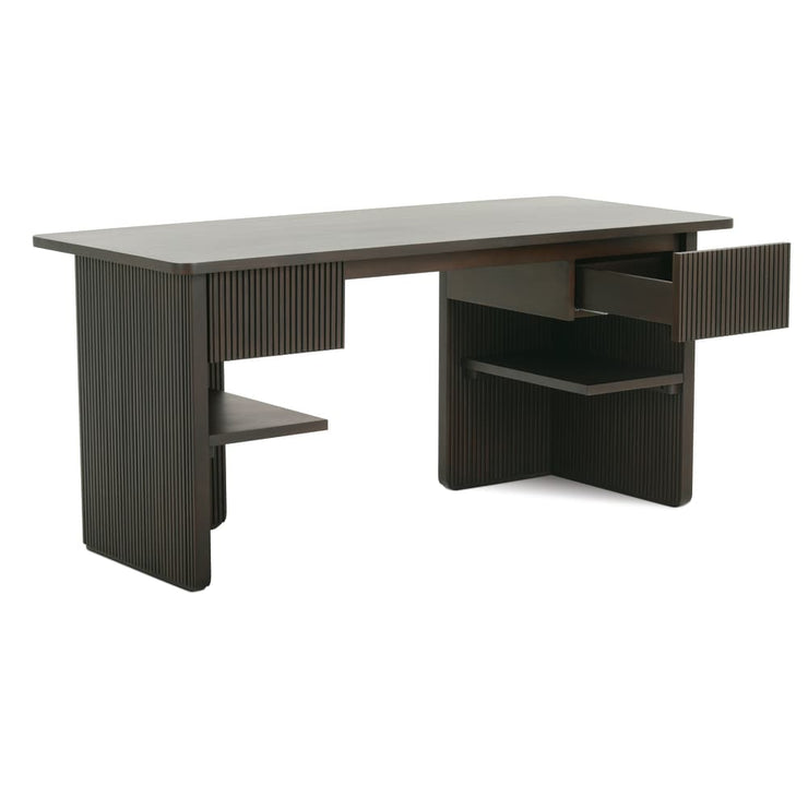 Rowe Furniture Kindred Fluted Wood Desk ~ Godiva Finish