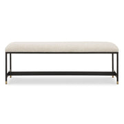 Uttermost Halston Off-White Upholstered Bench With Matte Black Iron Frame