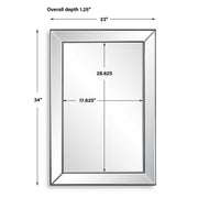 Casa Bella Living Rectangular Thin Inner Edge Beveled Mirror