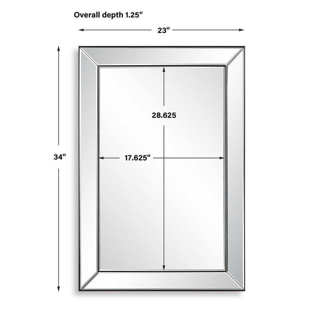 Casa Bella Living Rectangular Thin Inner Edge Beveled Mirror