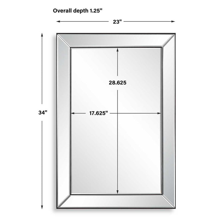 Casa Bella Living Rectangular Thin Inner Edge Beveled Mirror