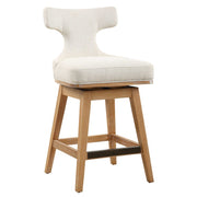 Uttermost Klismos White Textured Cushioned Swivel Seat Counter Stool