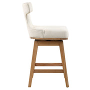 Uttermost Klismos White Textured Cushioned Swivel Seat Counter Stool