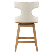 Uttermost Klismos White Textured Cushioned Swivel Seat Counter Stool