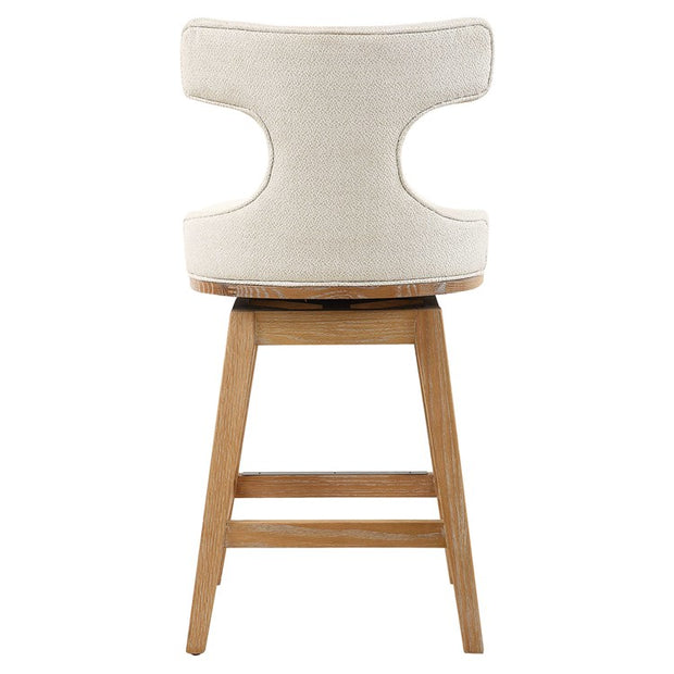 Uttermost Klismos White Textured Cushioned Swivel Seat Counter Stool