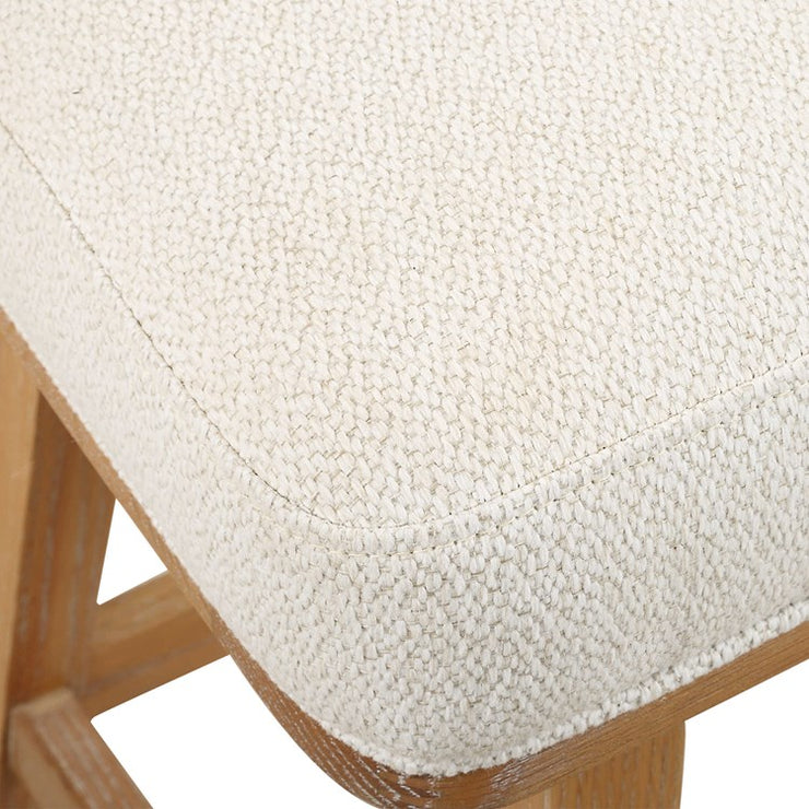 Uttermost Klismos White Textured Cushioned Swivel Seat Counter Stool