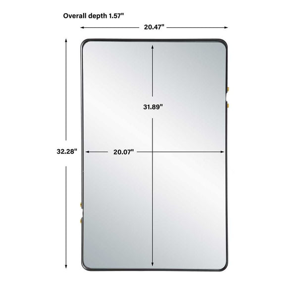 Casa Bella Living Metal Framed Soft Rounded Corners Mirror