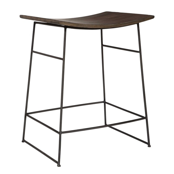 Uttermost Thura Mango Wood Curved Seat Counter Stool