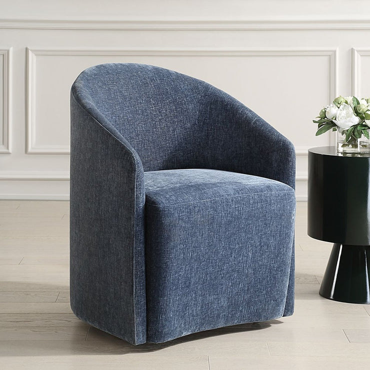 Uttermost Harbor Velvet Harbor Blue Dining Chair