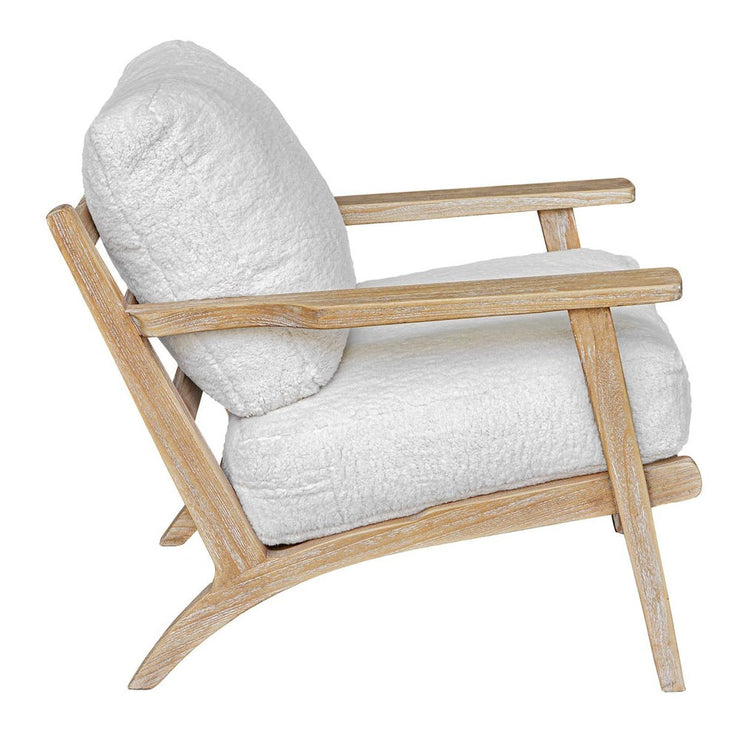Uttermost Laid Back Mindi Wood Natural Finish Lounge Chair