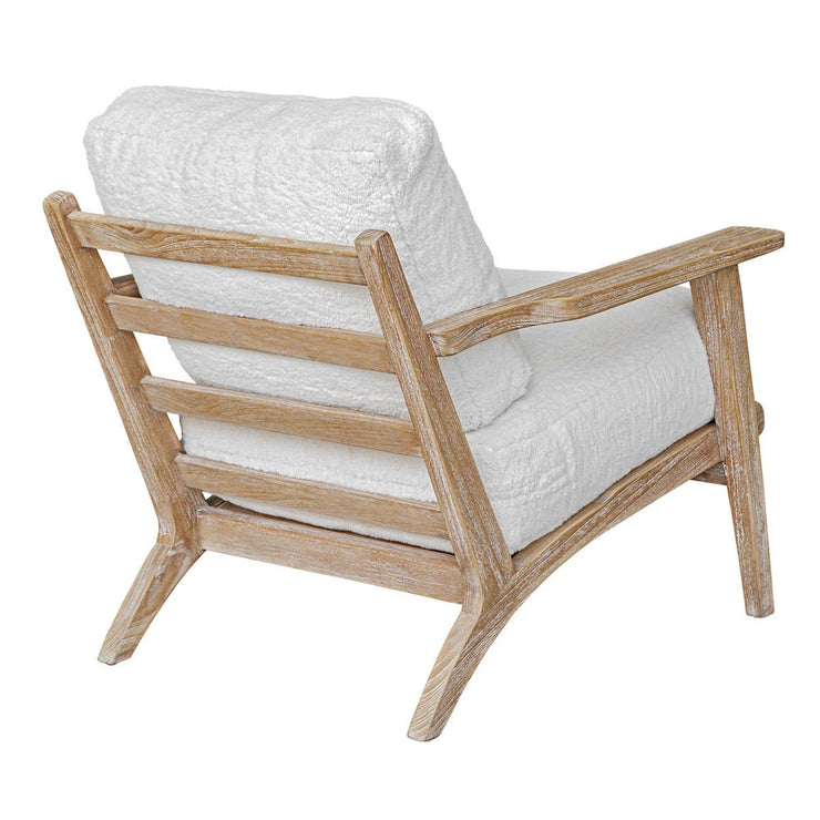 Uttermost Laid Back Mindi Wood Natural Finish Lounge Chair