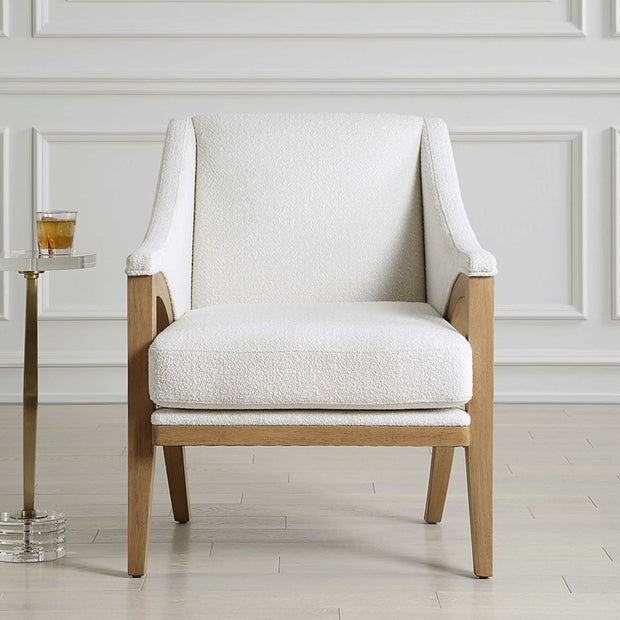 Uttermost Evolve White Sugar Upholstered Accent Chair