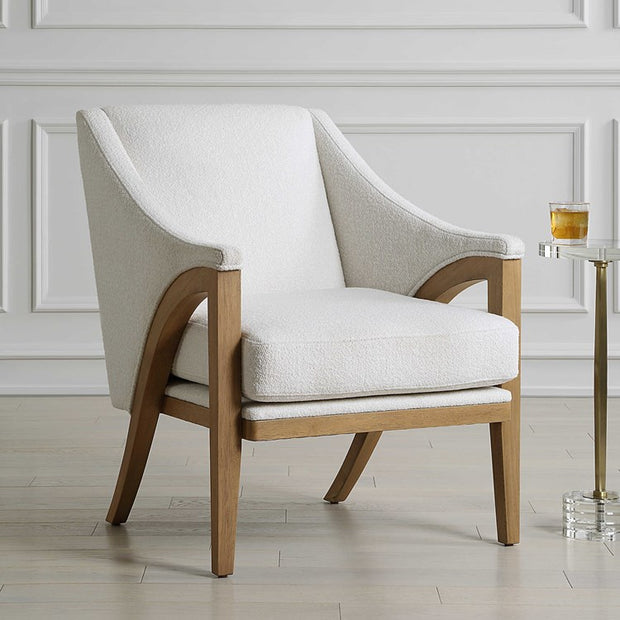 Uttermost Evolve White Sugar Upholstered Accent Chair